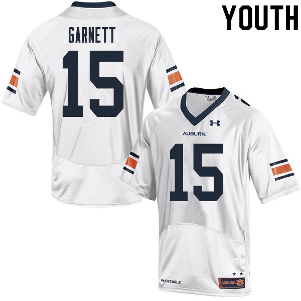 Auburn Tigers Youth Chayil Garnett #15 White Under Armour Stitched College 2020 NCAA Authentic Football Jersey ZWT4574NS